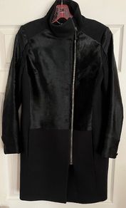 Ted Baker Luxury Langley Virgin & Cashmere Wool Dressy Coat. Excellent Condition. Jet Black.  Size 8/10  STUNNING COAT