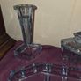 1930's Art Deco Walther and Sohne blue glass dressing table set Image 5