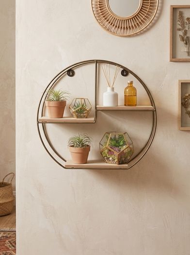 gold wall shelf