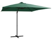 Cantilever Umbrella with LED lights and Steel Pole 250x250 cm Green