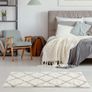 Shaggy Rug Modern Moroccan Design Rugs for Living Room, Bedroom, Hallway, 3 cm Thick Area Rugs, Diamond Ivory/Grey, 80x150cm (FREE POSTAGE) Image 3