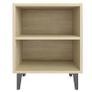 _Bed Cabinet with Metal Legs Sonoma Oak 40x30x50 cm Image 3