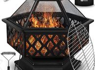 main image for ad Fire Bowl with Spark Protection &amp; Grill Grate4-in-1 fire bowl as a fireplace, grill with coal grate or as a drink pot