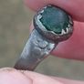 Medieval Nomad Green Garnet Bronze Ring 9th-13th AD Image 5