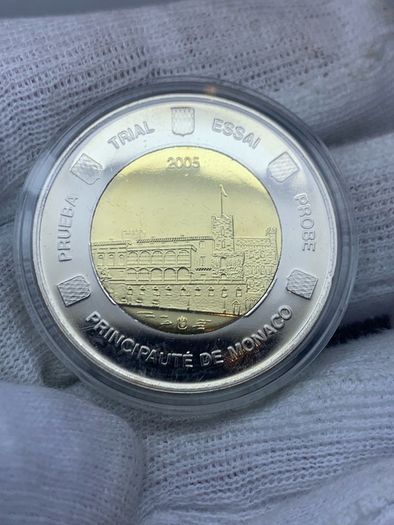 Monaco 2 euro coin specimen trial big weight 29.3gr diameter 3.3cm