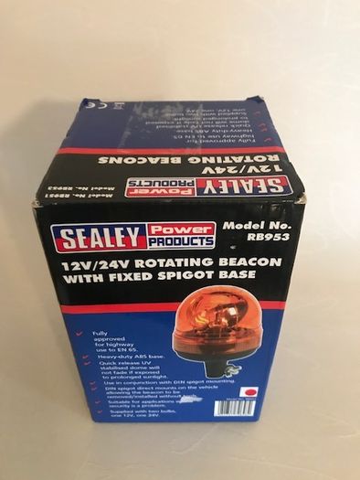 Sealey RB953 Rotating Beacon, Fixed Spigot Base, 12/24V
