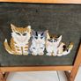 Cats needlepoint firescreen with mahogany surround Image 3