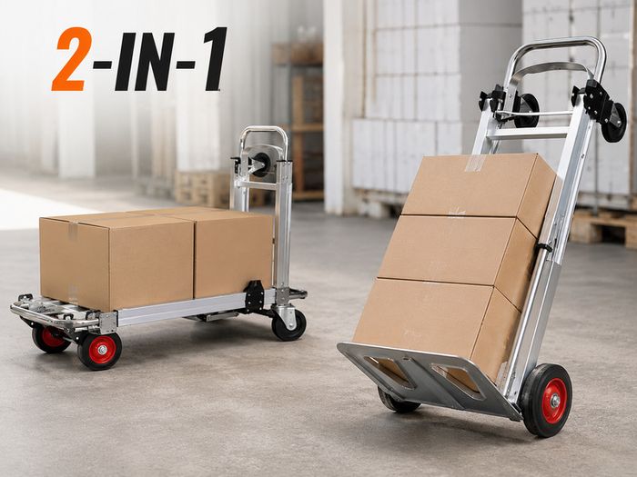 Aluminum Hand Truck 2 in 1 Heavy Duty Folding Dolly Cart 181kg Capacity