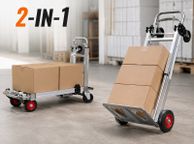 main image for ad Aluminum Hand Truck 2 in 1 Heavy Duty Folding Dolly Cart 181kg Capacity