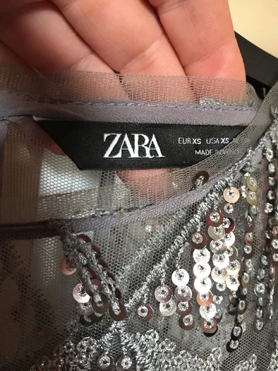 Dress Zara XS silver sequins