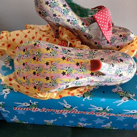 Irregular Choice Tea & Cakes Bunny Bow Shoes