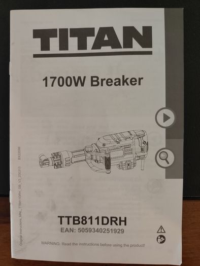 Titan TTB811DRH Electric Concrete Breaker