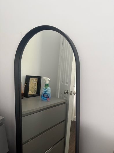 Audo black oval mirror