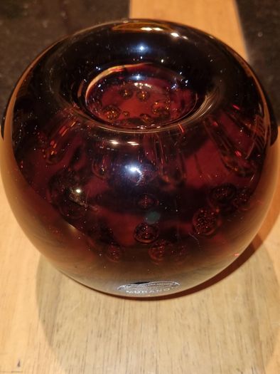 Vintage large Murano glass tea candle holder
