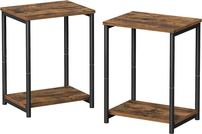 NEW SALE | Set of 2 Side Tables, 2-Tier Sofa Side Tables, Bedside Tables with Steel Frames, for Living Room, Bedroom, Home Office