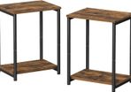NEW SALE | Set of 2 Side Tables, 2-Tier Sofa Side Tables, Bedside Tables with Steel Frames, for Living Room, Bedroom, Home Office
