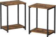 NEW SALE | Set of 2 Side Tables, 2-Tier Sofa Side Tables, Bedside Tables with Steel Frames, for Living Room, Bedroom, Home Office