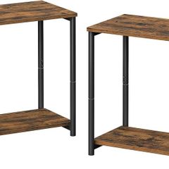 NEW SALE | Set of 2 Side Tables, 2-Tier Sofa Side Tables, Bedside Tables with Steel Frames, for Living Room, Bedroom, Home Office