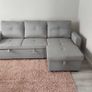Light Grey Corner Sofa Bed with Storage & Pull-Out Base Image 2