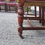 Victorian dining chairs crafted from oak with red leather upholstered seats Image 5