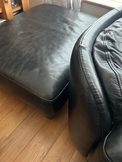 Black leather couch suite of 4 pieces