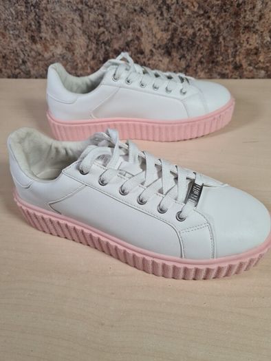 womens FAITH PLATFORM trainers runners white pink Size UK 8  EU 41 (AT2)