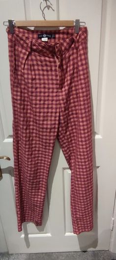 gingham check trousers