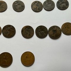 pre decimal British one penny  1863 - 1965