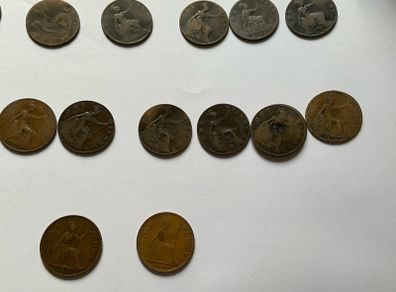 pre decimal British one penny  1863 - 1965