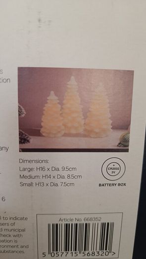 Homebase Set of 3 LED Christmas Tree Candles, 2 Sets