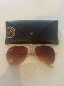 Gold framed Ray Ban Aviator Sunglasses