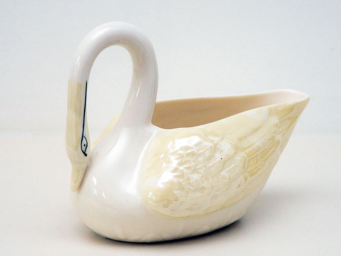 Vintage Belleek Luster Swan