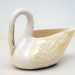 Vintage Belleek Luster Swan