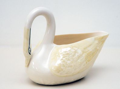 Vintage Belleek Luster Swan