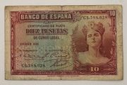 Spain 10 Pesetas 1935 Banknote