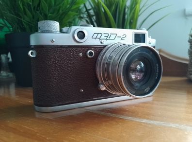 FED-2 Vintage 35mm Film Camera, Red Body, M39 Leica Mount, EXC Condition, Refurbished CLAD Fully working Camera, Manual Optic, 377613