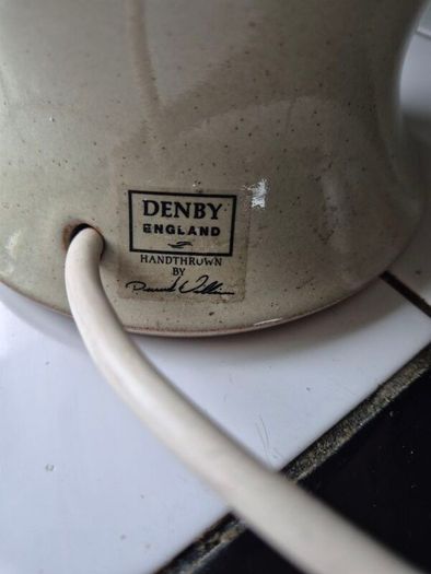 New old Stock Denby Stoneware 1980s certified Table lamp by Denby handthrown by David Williams Midcentury new used