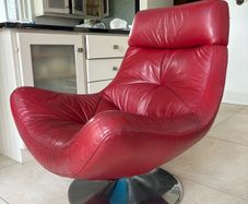 Italian leather swivel chair
