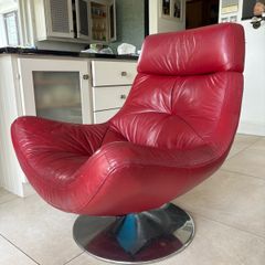 Italian leather swivel chair