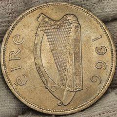 Ireland 1966 Half Crown Beautiful Uncirculated Lustrous