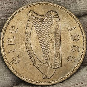 Ireland 1966 Half Crown Beautiful Uncirculated Lustrous