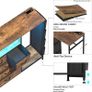 5 Drawer Dresser with Clothes Rail LED Lights Charging Station Storage Chest with Side Pockets and Wood Top for Bedroom Nursery or Hallway (Rustic Brown) Image 6
