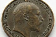 1906 farthing bronze Edwardian era coin