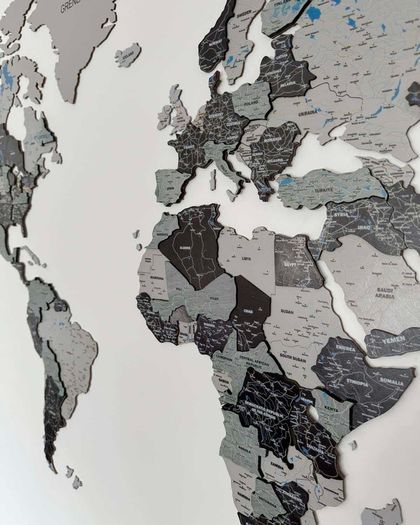 3D Premium Wooden World Map with Country Borders Country Names Capital Names US and Canada Borders and Names World Biggest City Names World Biggest Rivers World Biggest lakes World Main Roads 3D Map Effect