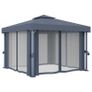 Gazebo with Curtain and String Lights 3x3 m Anthracite Image 5