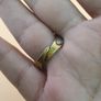 Vintage Etched Carnelian Agate Brass with Silver inlay Flower desgin Ring Image 7