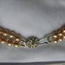 Vintage ART DECO champagne glass pearl hand knotted 2 rows necklace Image 10