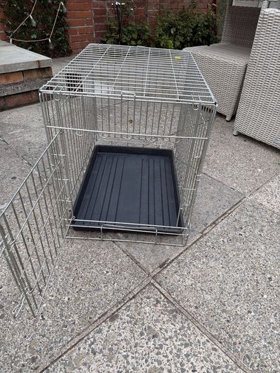 Small dog crate and black out cover