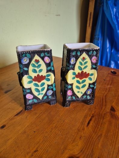 Pair of vintage ceramics, signed.