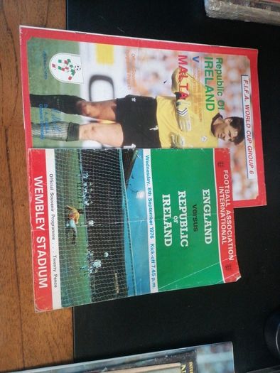 assorted old Irish football programmes